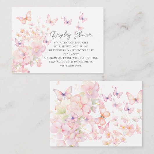 Whimsical Butterflies Display Douche Informatiekaartje (Voorkant / Achterkant)