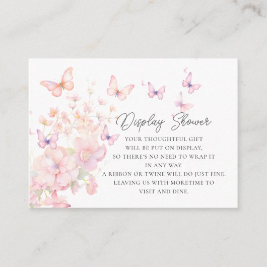 Whimsical Butterflies Display Douche Informatiekaartje (Voorkant)