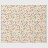 Whimsical Butterflies en Bloemen Patroon Cadeaupapier (Vlak)