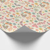 Whimsical Butterflies en Bloemen Patroon Cadeaupapier (Hoek)
