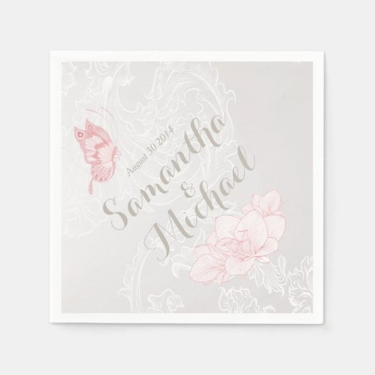 Whimsical Butterflies en kant partij servetten (Voorkant)