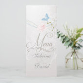 Whimsical Butterflies en Lace Menu (Staand voorkant)