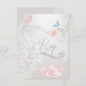 Whimsical Butterflies en Lace RSVP (Voorkant / Achterkant)