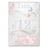 Whimsical Butterflies en Lace Table Kaart (Voorkant)