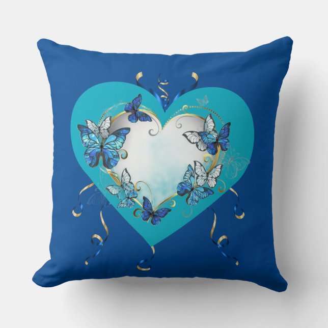 Whimsical Butterflies Heart Pillow Kussen (Voorkant)