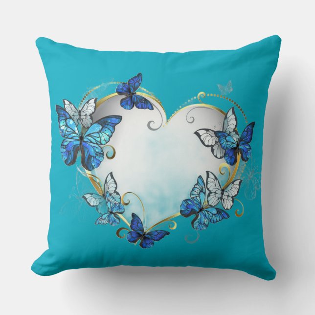 Whimsical Butterflies Heart Pillow Kussen (Voorkant)