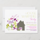 Whimsical Butterflies House Warming Party Invite Kaart (Voorkant)