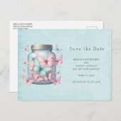 Whimsical Butterflies in a Jar Aankondigingskaart (Voorkant / Achterkant)