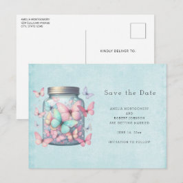 Whimsical Butterflies in a Jar Aankondigingskaart