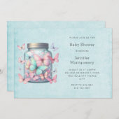 Whimsical Butterflies in a Jar Baby Shower Kaart (Voorkant / Achterkant)