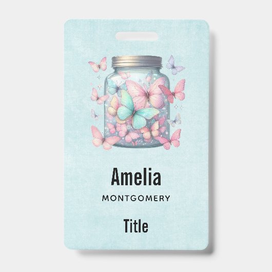 Whimsical Butterflies in a Jar Badge (Front)