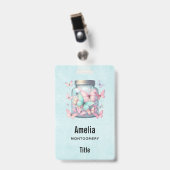 Whimsical Butterflies in a Jar Badge (Front with Clip)