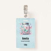 Whimsical Butterflies in a Jar Badge (Achterkant met clip)