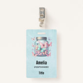 Whimsical Butterflies in a Jar Badge (Voorkant met clip)