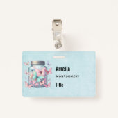 Whimsical Butterflies in a Jar Badge (Achterkant met clip)