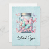 Whimsical Butterflies in a Jar Bedankkaart (Voorkant / Achterkant)