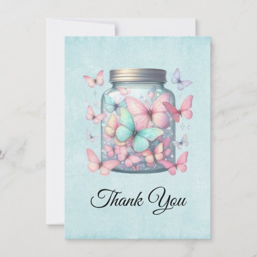 Whimsical Butterflies in a Jar Bedankkaart (Voorkant)