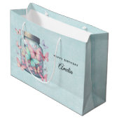 Whimsical Butterflies in a Jar Birthday Groot Cadeauzakje (Voorkant Gekanteld)