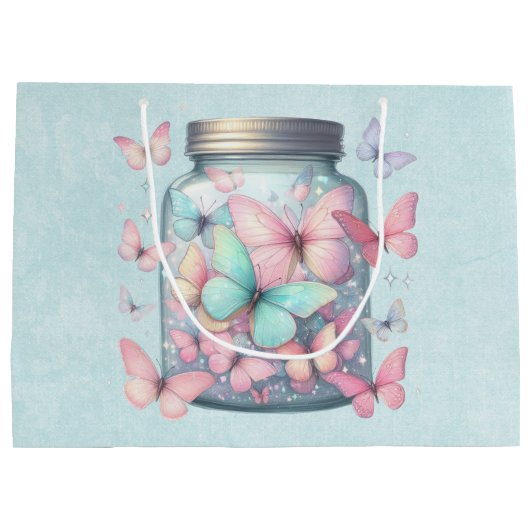 Whimsical Butterflies in a Jar Groot Cadeauzakje (Achterkant)