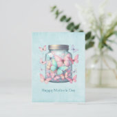 Whimsical Butterflies in a Jar Mother's Day Feestdagenkaart (Staand voorkant)