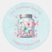 Whimsical Butterflies in a Jar Mother's Day Ronde Sticker (Voorkant)