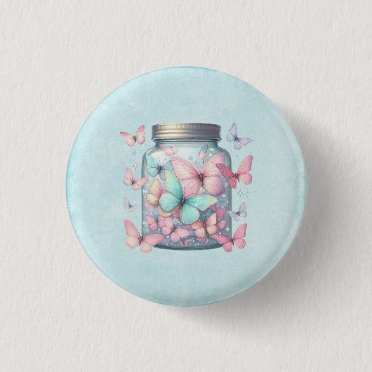 Whimsical Butterflies in a Jar Ronde Button 3,2 Cm (Voorkant)