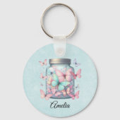 Whimsical Butterflies in a Jar Sleutelhanger (Voorkant)
