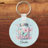 Whimsical Butterflies in a Jar Sleutelhanger (Achterkant)