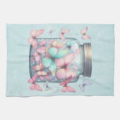 Whimsical Butterflies in a Jar Theedoek (Horizontaal)