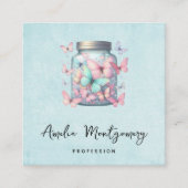 Whimsical Butterflies in a Jar Vierkante Visitekaartje (Voorkant)