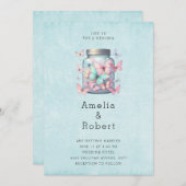 Whimsical Butterflies in a Jar Wedding Kaart (Voorkant / Achterkant)