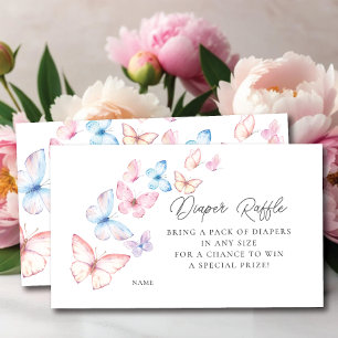 Whimsical Butterflies Luier Raffle Informatiekaartje