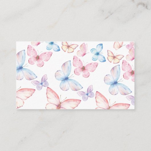 Whimsical Butterflies Luier Raffle Informatiekaartje (Achterkant)
