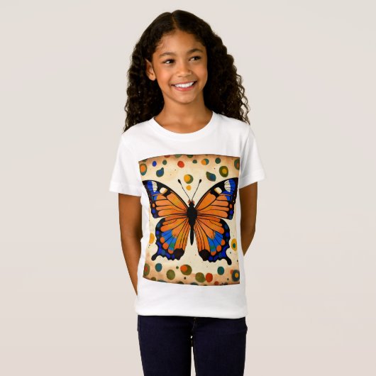 Whimsical Butterflies: Pastel Dromen op Zwart T-shirt (Voorkant volledig)