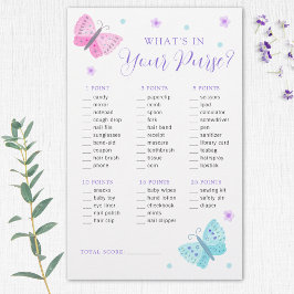 Whimsical Butterflies Purse Baby shower spel