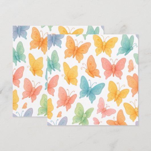 "Whimsical Butterflies" Save The Date (Voorkant / Achterkant)