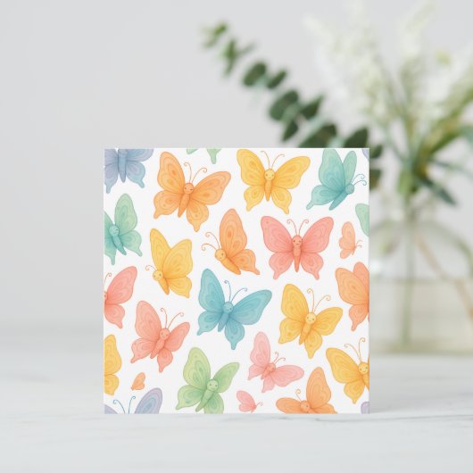 "Whimsical Butterflies" Save The Date (Staand voorkant)