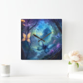 Whimsical Butterflies Vierkante Klok (Huis)
