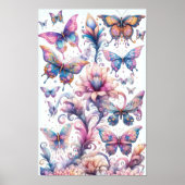 Whimsical Butterflies Wall Art Poster (Voorkant)