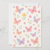Whimsical Butterfly 1st Birthday Party Kaart (Achterkant)