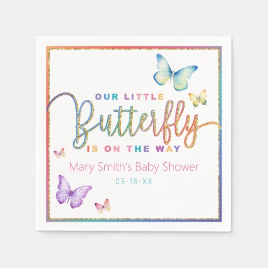 Whimsical Butterfly Baby shower servetten - Voorja (Voorkant)