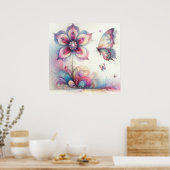 Whimsical Butterfly Bedroom Poster (Keuken)
