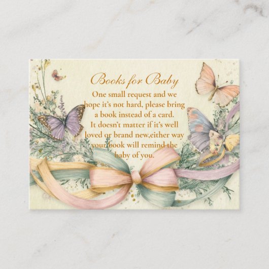 Whimsical Butterfly Bow Boeken voor Baby Informatiekaartje (Voorkant)
