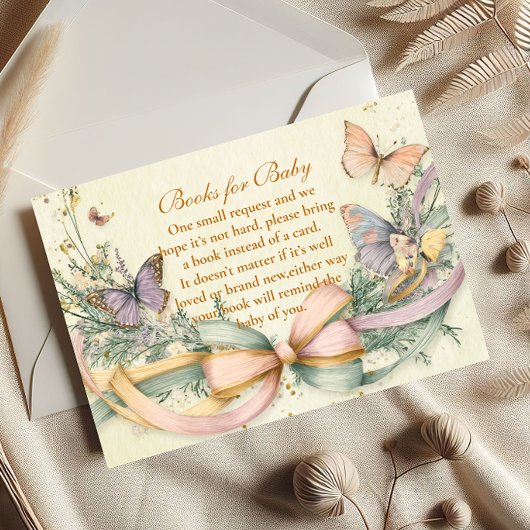 Whimsical Butterfly Bow Boeken voor Baby Informatiekaartje