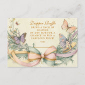 Whimsical Butterfly Bow Diapper Raffle Informatiekaartje (Voorkant)