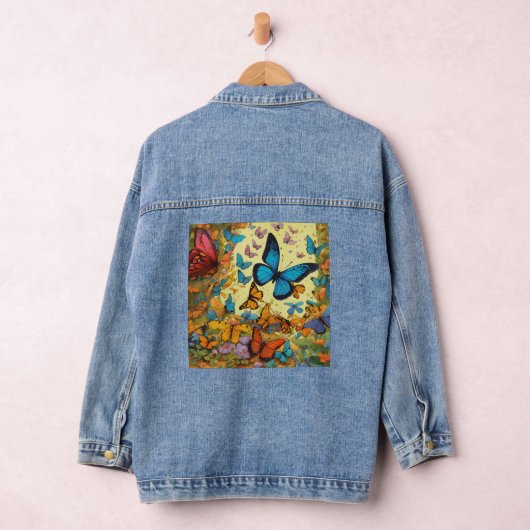 Whimsical Butterfly Detail Denim Jacket (Hangar)