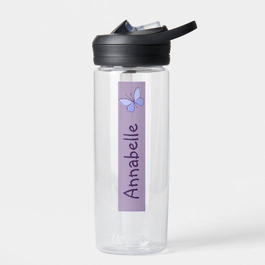 Whimsical Butterfly Doodle Jouw naam Waterfles (Links)