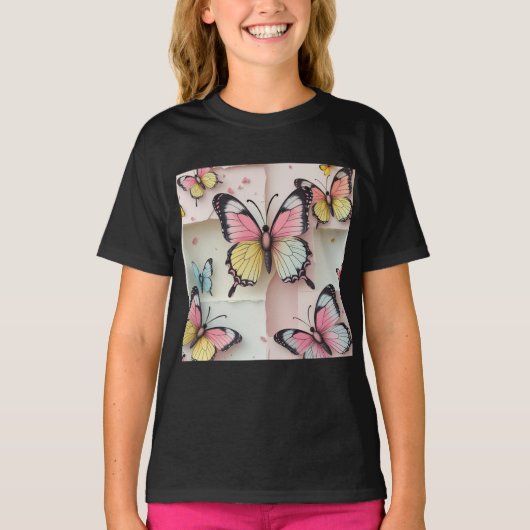 ✨ Whimsical Butterfly Dreams – Cartoon-stijl T-shi T-shirt (Voorkant)