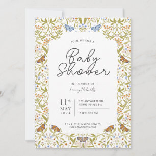 Whimsical Butterfly Enchanted Garden Baby shower Kaart