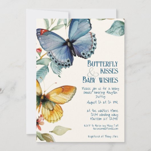 Whimsical Butterfly Fairytale Spring Baby shower Kaart (Voorkant)